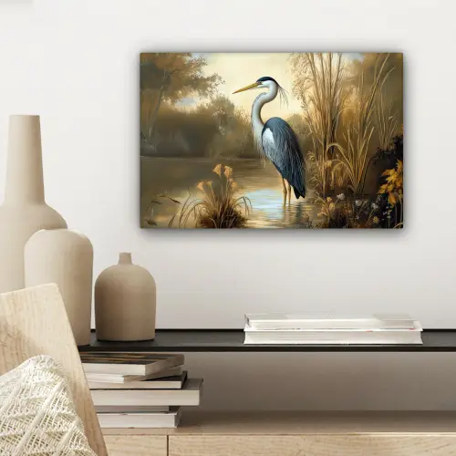 Reiger - Water - Planten canvas 2cm klein -sfeer6
