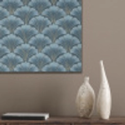 Patroon - Ginkgoblad - Blauw PET vilt klein 837 -sfeer6_closeup