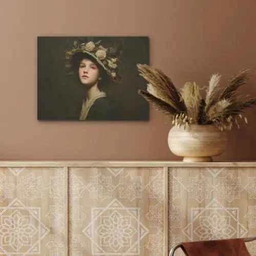 Bloemenhoed - Portret - Vrouw PET vilt klein -sfeer4