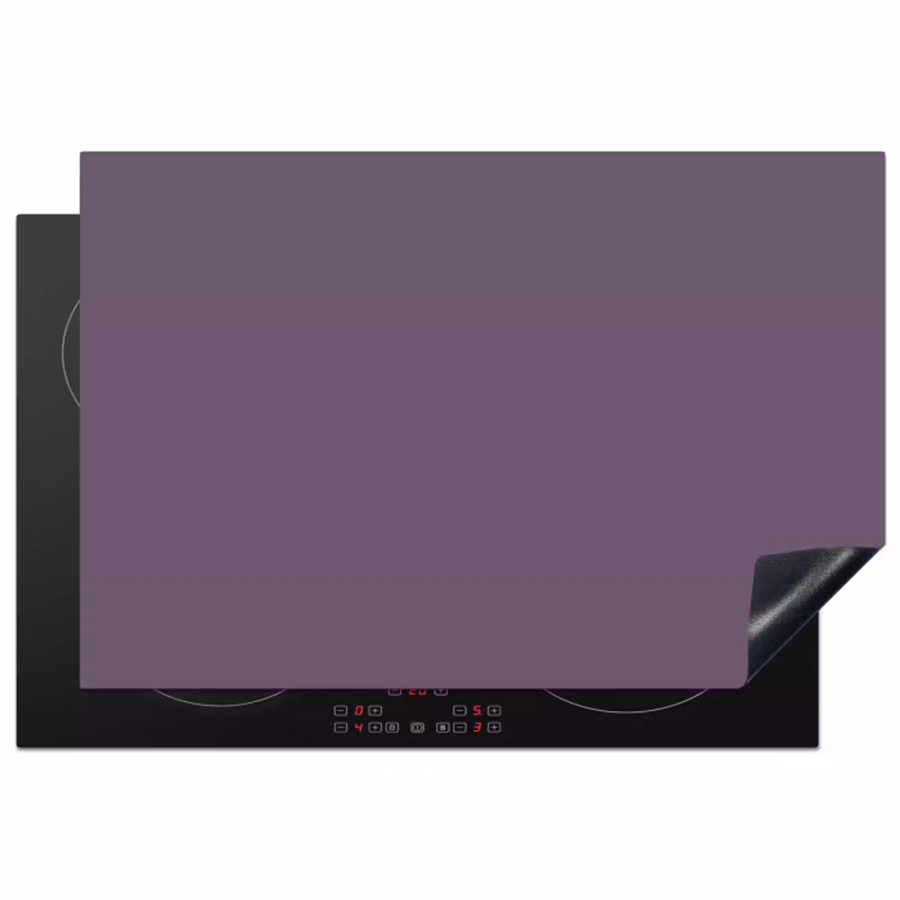 Velvet - Aubergine - Paars Inductie beschermer vinyl 3mm klein 276 -3d