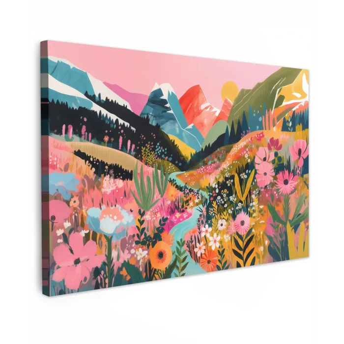 Rivier - Diepte - Bloemen canvas 2cm klein -z3d
