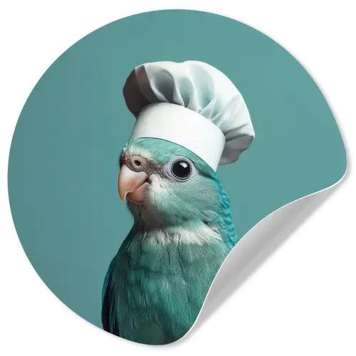 Parkiet - Vogel - Koksmuts - Cute Wandcirkel behangsticker klein -3d
