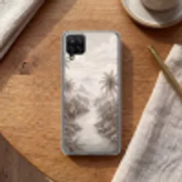 Jungle - Watervallen - Tropisch - Illustratie Telefoonhoesje Samsung Galaxy A12 klein -sfeer1