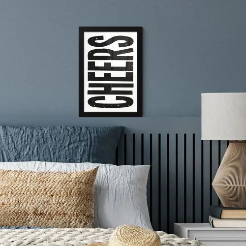 Retro - Cheers - Zwart - Decoratie fotolijst zwart zonder passe partout klein -sfeer3