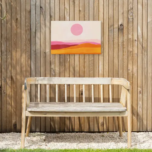 Heuvels - Oranje - Zon - Abstract Tuinposter op houten frame 2 cm dik klein -sfeer4