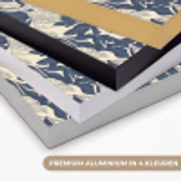Hazen - Bladeren - Patroon - Blauw - Beige Textielframe zwart klein 947 -USP_kleurenNL