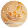 Peach - Eten - Taart - Oranje Wandcirkel kunststof plaat 5mm dik klein -3d