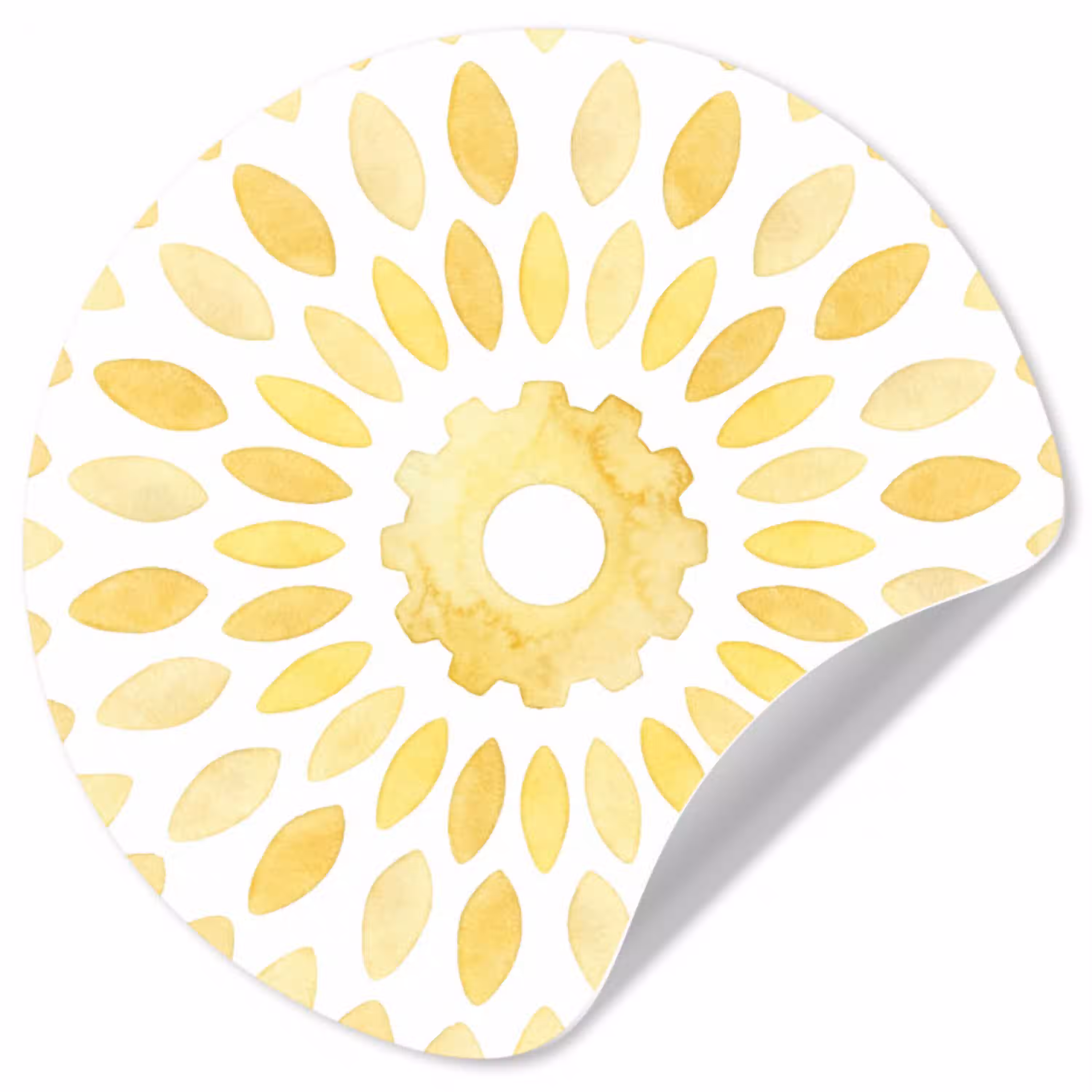 Abstract - Geometrisch - Stralend - Geel Wandcirkel behangsticker klein -3d