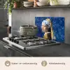 Meisje met de parel - Delfts blauw - Vermeer - Bloemen - Schilderij - Oude meesters keuken achterwand spatscherm klein -usp_NL