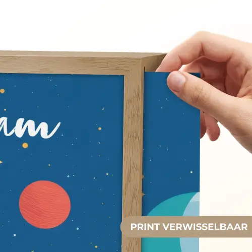 Raket - Planeten - Ruimte Light Box met batterij (Wandlamp kind) middel -USP_websiteprintNL