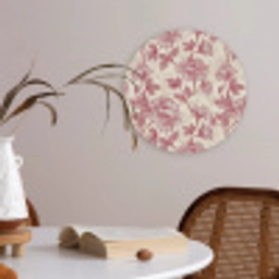 Pioenrozen - Modern -  Rood Akoestische PET Vilt - Rond klein 838 -sfeer3