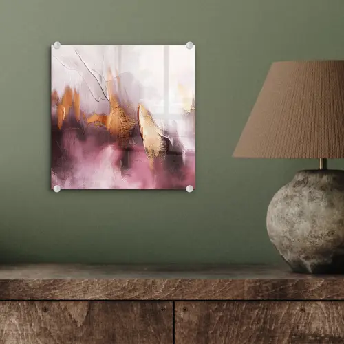 Watercolor - Goud - Roze - Abstract - Kunst plexiglas 5mm klein -sfeer3