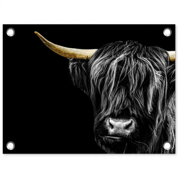 Schotse hooglander - Goud - Vacht - Dieren - Koe tuinposter los doek klein -3d
