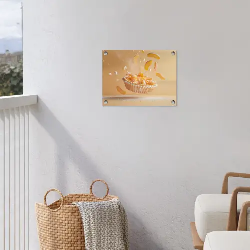 Peach - Eten - Taart - Oranje tuinposter los doek klein -sfeer8