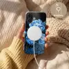 Bloemen - Zwart - Blauw - Modern Toughcase MagSafe Apple iPhone 17 klein -USP_MagsafeV