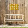 Bloem - Speels - Okergeel Tuinposter op houten frame 2 cm dik klein 845 -sfeer4