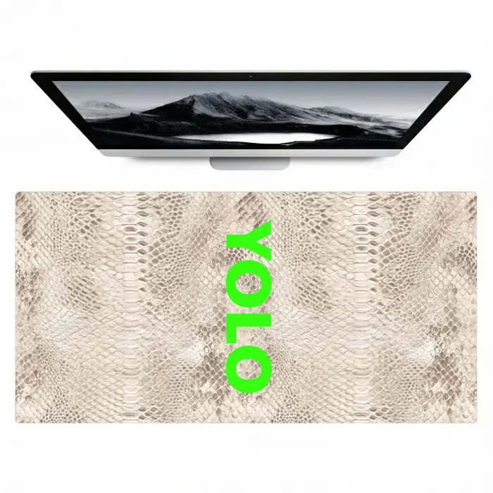 YOLO - Groen - Neon - Slangenprnt Muismat XXL klein -zzz3d