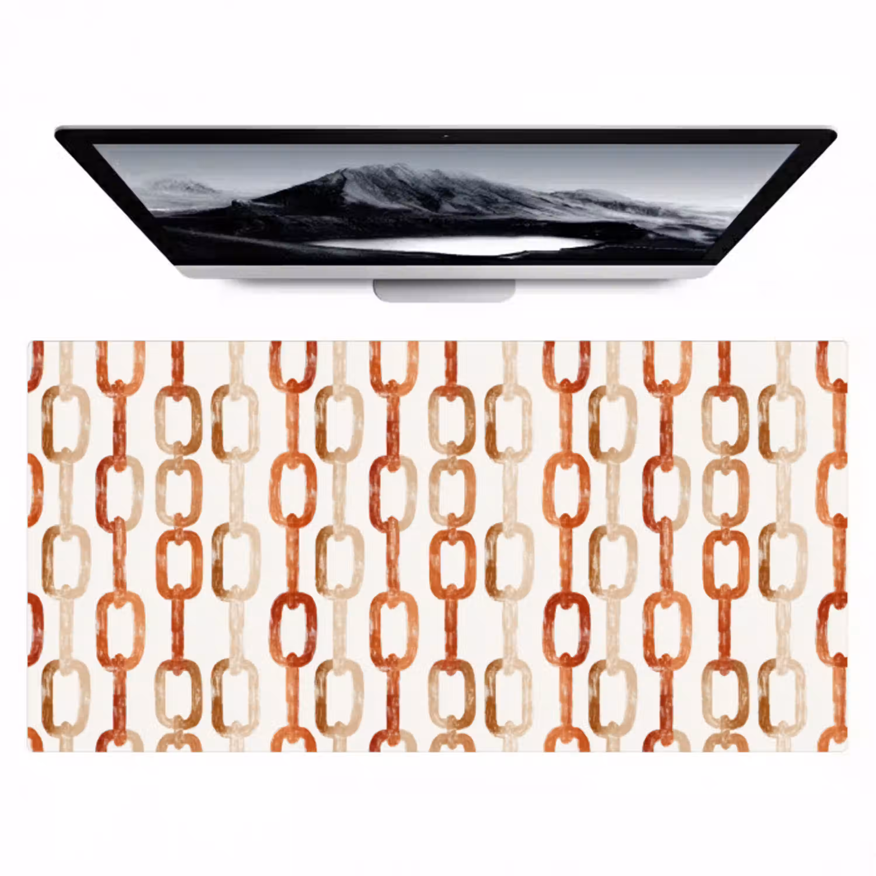 Schakels - Patroon - Aquarel - Terracotta Muismat XXL klein 681 -zzz3d