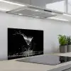Martini - Spetters - Zwart - Glas keuken achterwand spatscherm klein -3d_schuin