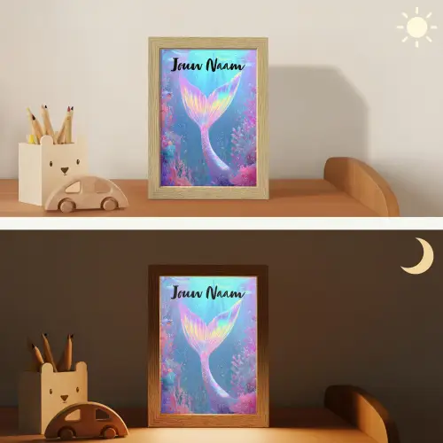 Zeemeerminnenstaart - Koraal - Water Light Box met kabel (Kinderlampje) klein -sfeer3_kind
