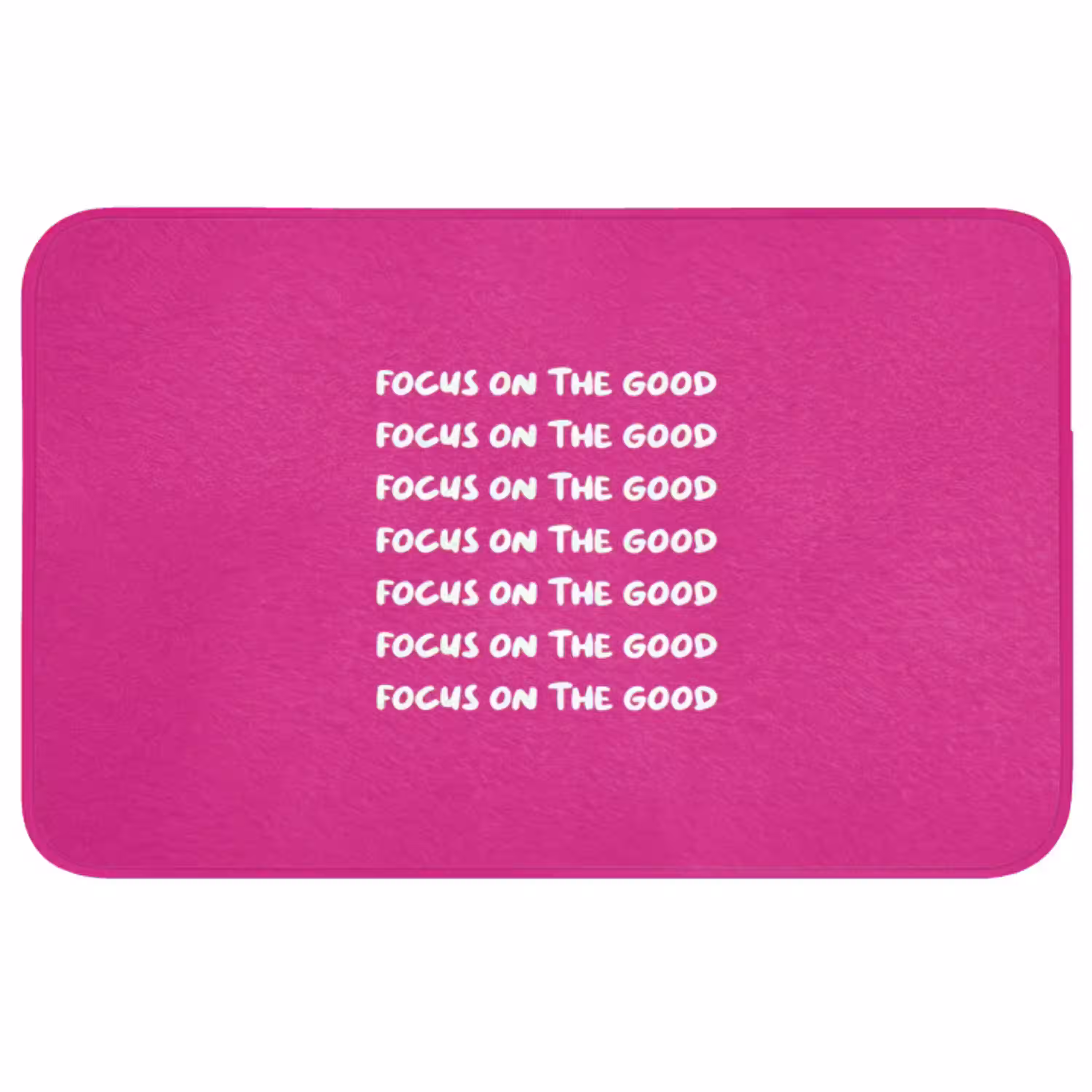 Focus on the good - Roze - wit Badmat middel -3d