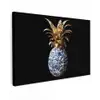 Ananas - Bloemen patroon - Goud - Delftsblauw canvas 2cm klein -z3d