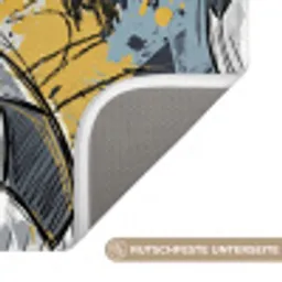 Voetbal - Abstract - Sport - Kleurrijk Badmat klein -USP_AntislipDE