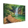 Boswaterval met Houten Pad Tuinposter op houten frame 2 cm dik klein -3d