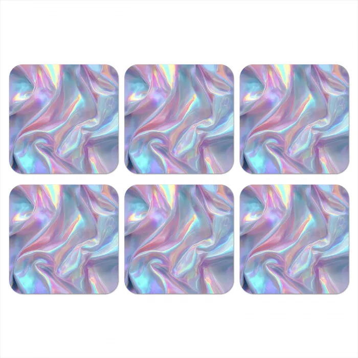 Golvend - Pasteltinten - Glanzend - Stof onderzetter kurk middel -3d
