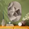 Strand - Zeester - Zand - Beige Wandcirkel Ovaal Glas middel -sfeer2