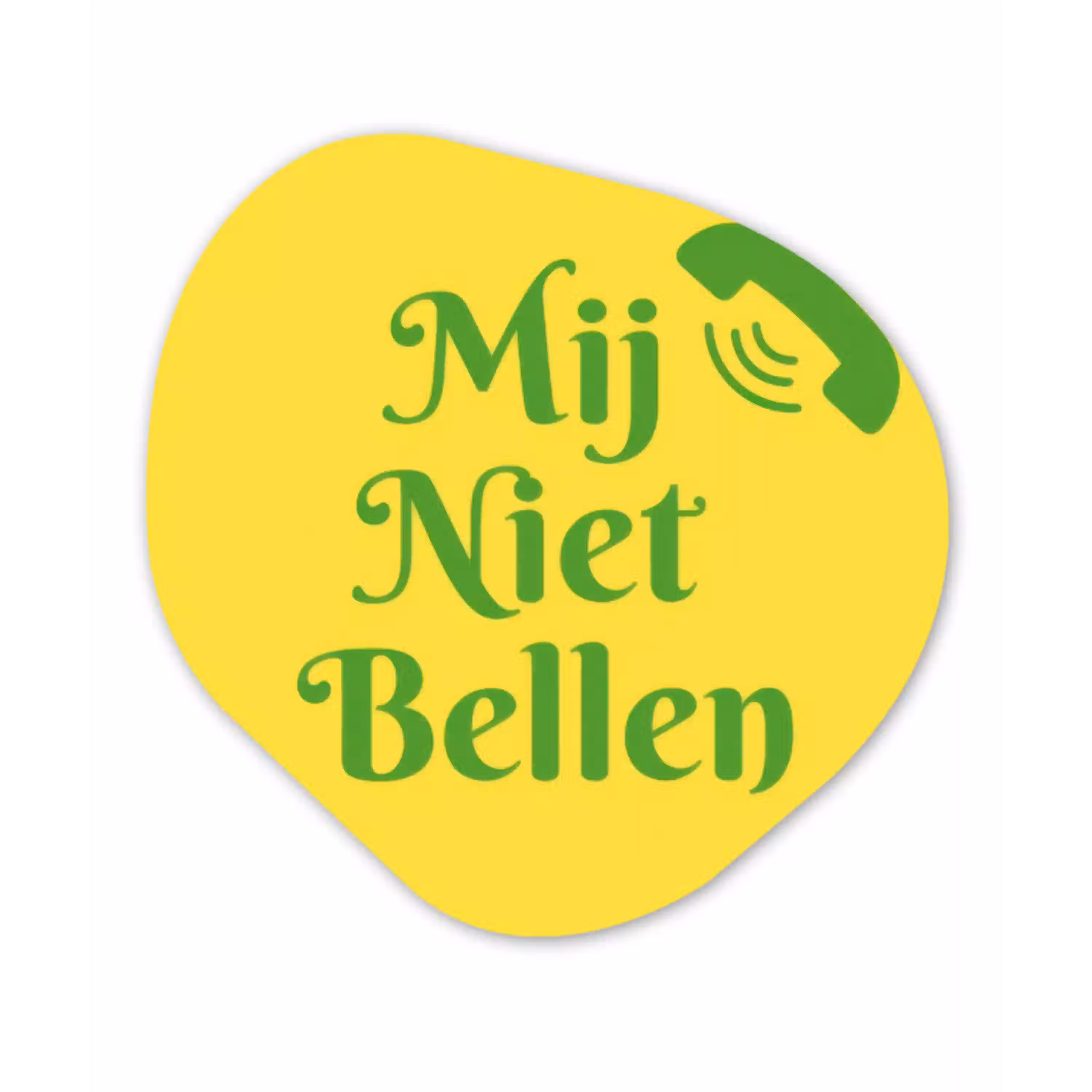 Mij niet bellen - Telefoon - Geel Wandcirkel Organisch Forex 3mm klein -3d