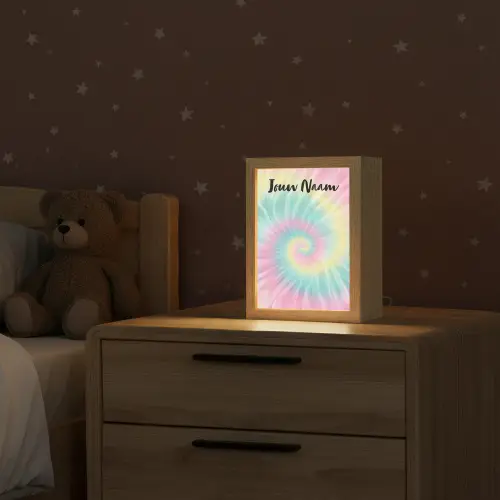 Tie Dye - Pasteltinten - Roze Light Box met kabel (Kinderlampje) klein -sfeer1_kind