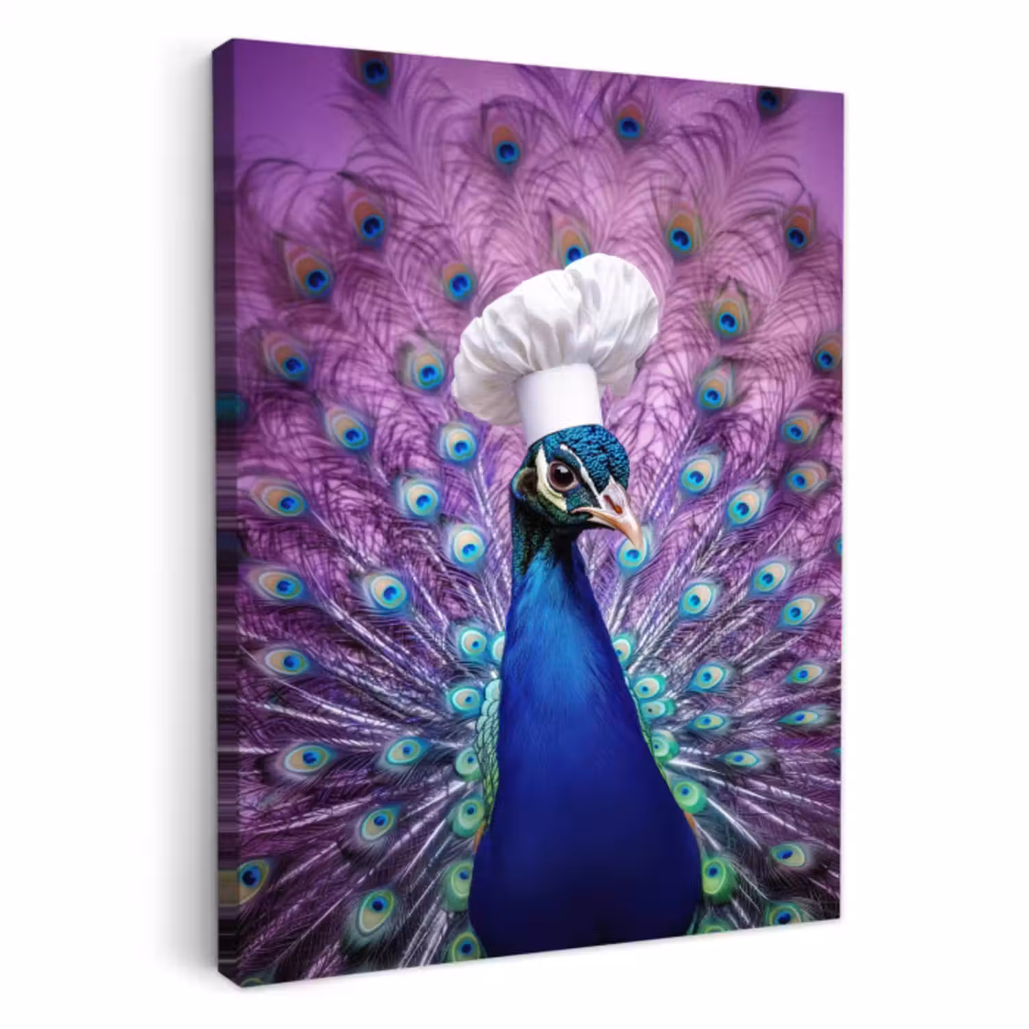 KitchenYeah - Küche - Leinwand - Pfau - Kochmütze - Cool - Lila