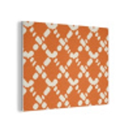 Oranje - Ruitpatroon - Wit PET vilt klein 837 -3d
