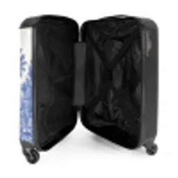 Tropisch - Jungle - Blauw NBS - Handbagage koffer - Volwassenen Unisex middel -binnenkant