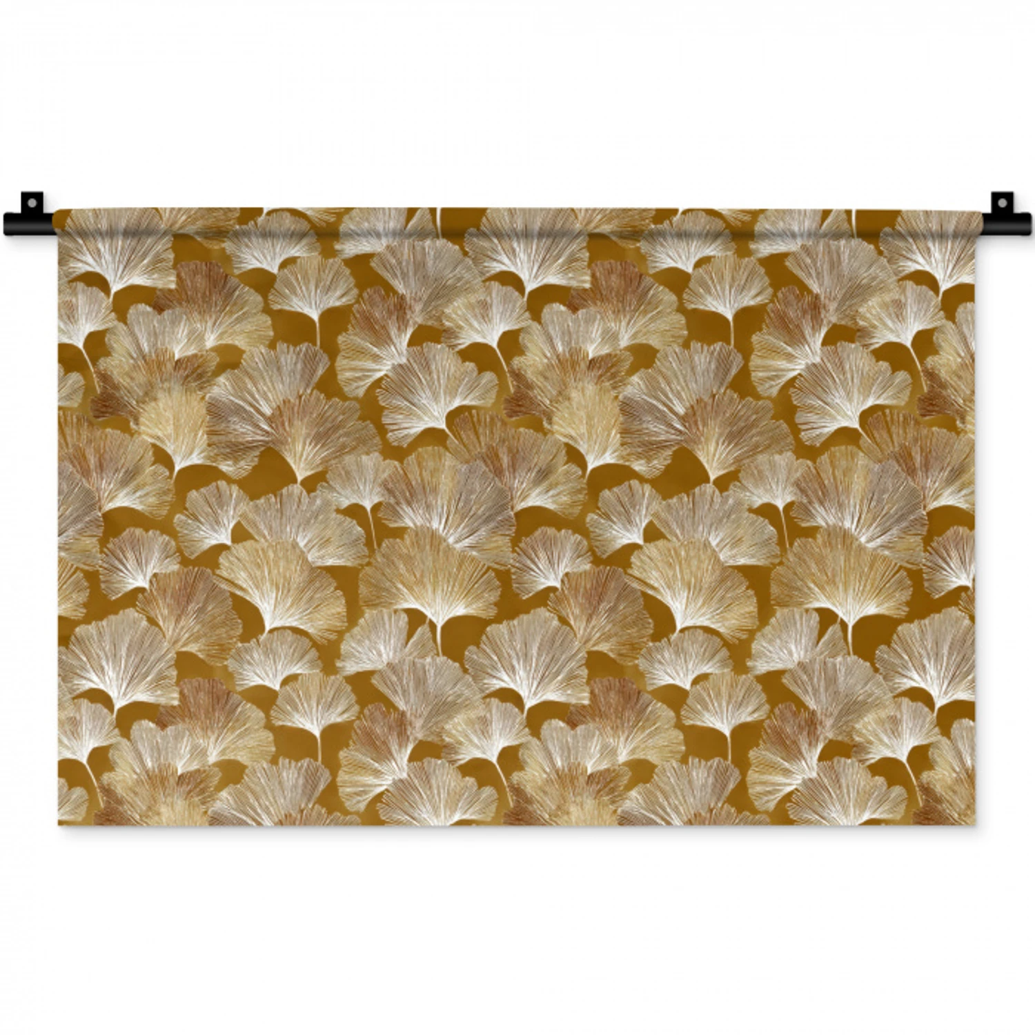 Ginkgo - Bladeren - Goud Wandkleed katoen klein 269 -zz3d
