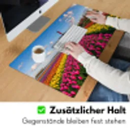Tulpen - Holland - Molen - Kleurrijk Muismat XXL klein -ysfeer3_duits
