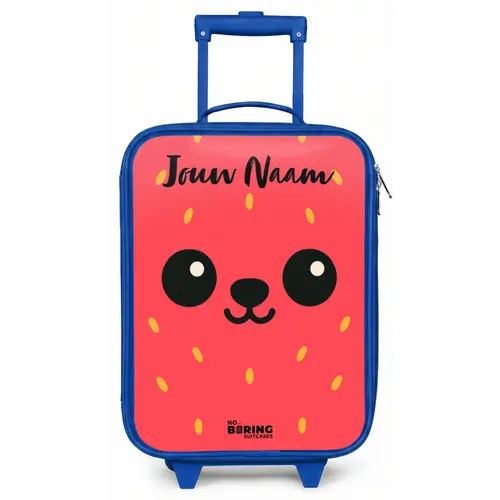 Kawai - Aardbei - Rood Kinderkoffer - Blauw klein -zz3dotto