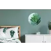 Vetplant - Bladeren - Groen - Wazig Wandcirkel aluminium klein -slaapkamer