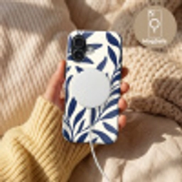 Bladeren - Klimop - Donkerblauw Toughcase MagSafe Apple iPhone 17 klein -USP_MagsafeV