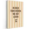 Tuin - Quote - Strepen - Zomer Tuinposter op houten frame 2 cm dik klein -3d