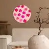 Bloemen - Patroon - Roze Wandcirkel kunststof plaat 5mm dik klein -sfeer1