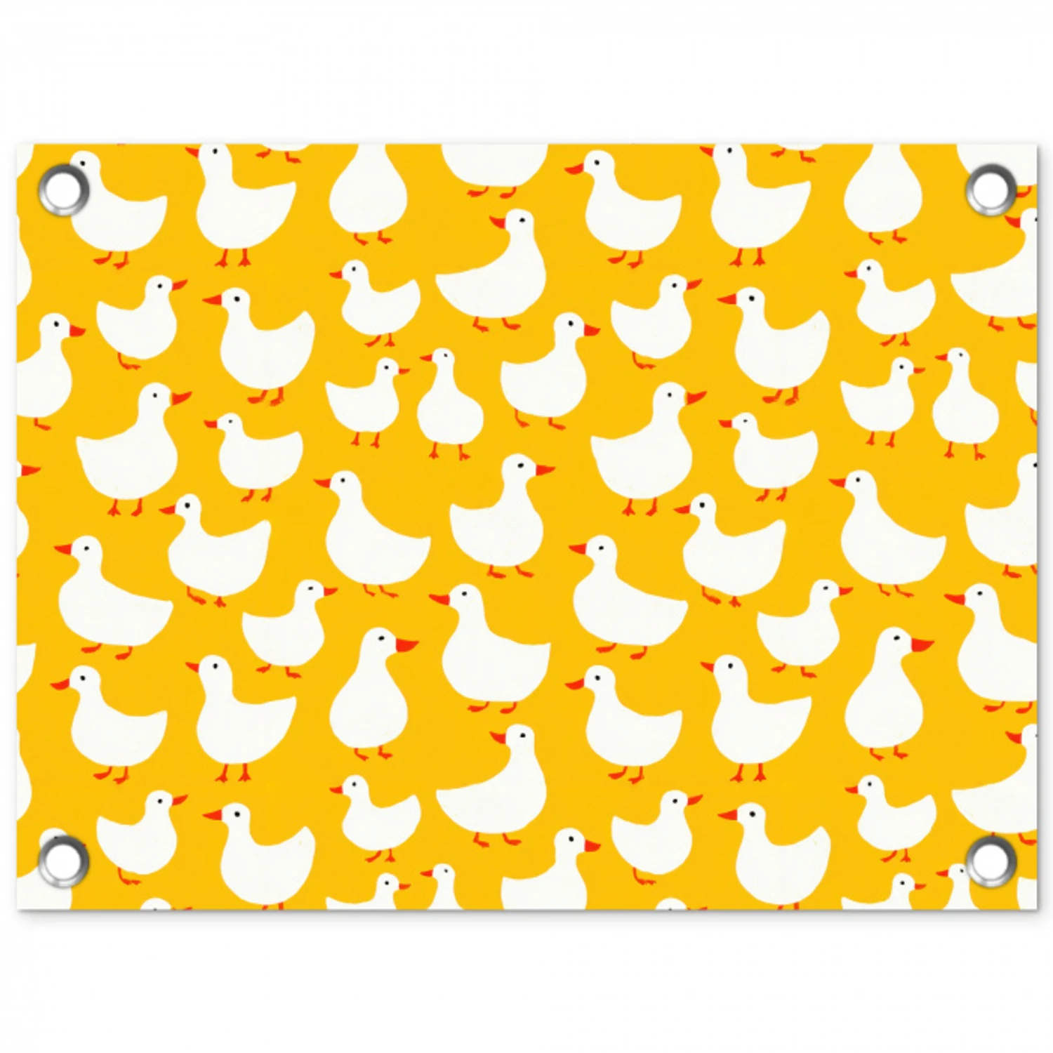 Eendjes - Patroon - Geel tuinposter los doek klein 239 -3d