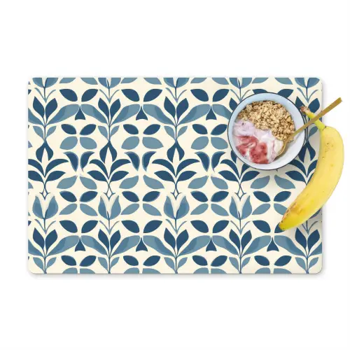 Flora - Modern - Blauw Placemat vinyl groot 368 -zzzproduct_Kitchenyeah-website