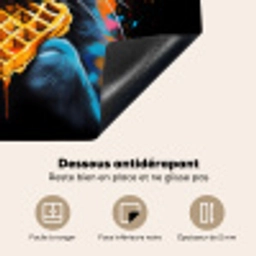 Kat - Graffiti - Kleurrijk - Wafel - Eten Inductie beschermer vinyl 3mm middel -usfeer4_FR
