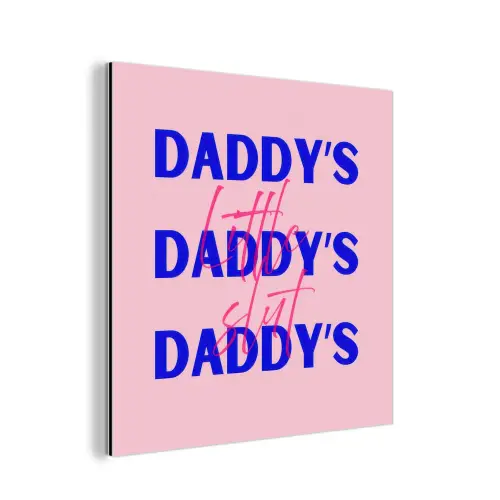 Daddy's - Blauw - Blokletters aluminium wit klein -3d
