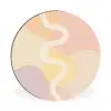 Golvende vormen - Abstract - pastel Wandcirkel aluminium klein -3d