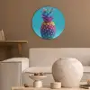 Ananas - Regenboog - Blauw - Popart Akoestische PET Vilt - Rond klein -sfeer1