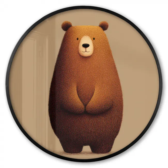 Photo Frame Round - Bear - Minimalist - Brown