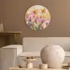 Vlinders - Oranje - Bloemen Akoestische PET Vilt - Rond klein -sfeer1